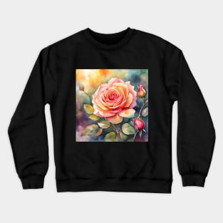 Watercolor Rose Crewneck Sweatshirt